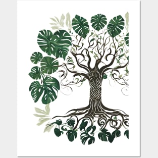 Monstera Leaf Tree of Life Posters and Art